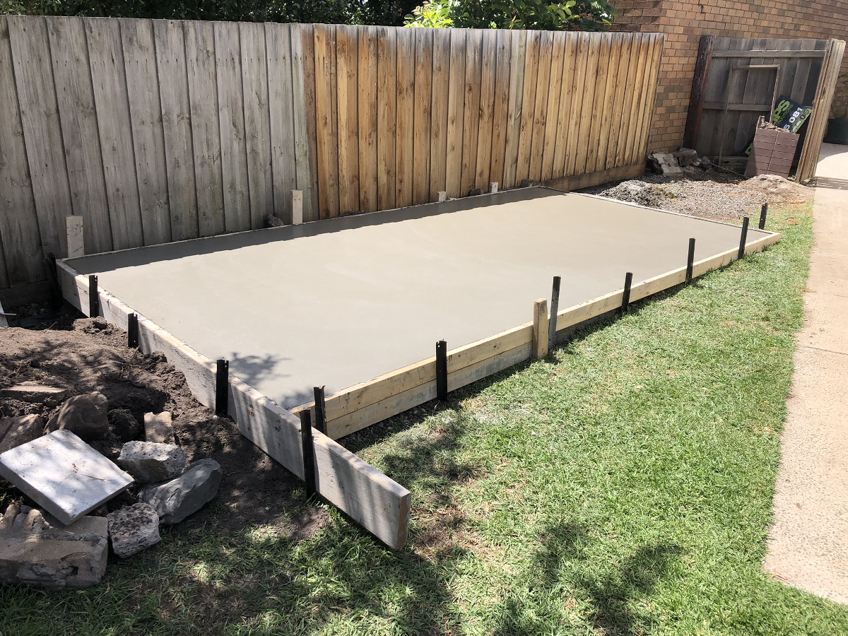 Garden Shed Finished Flat Concrete Slab