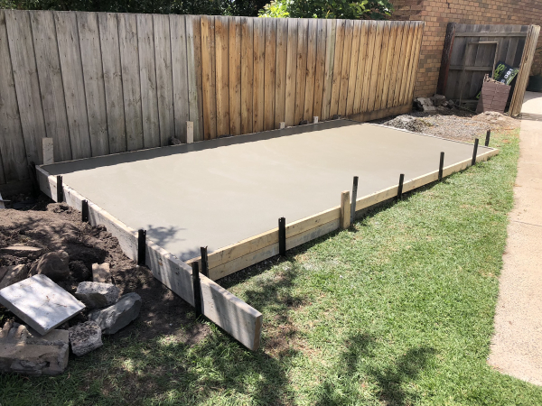 Garden Shed Finished Flat Concrete Slab