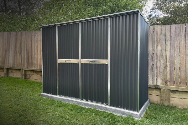 Corrugated Skillion Shed with Double Doors and Concrete Base