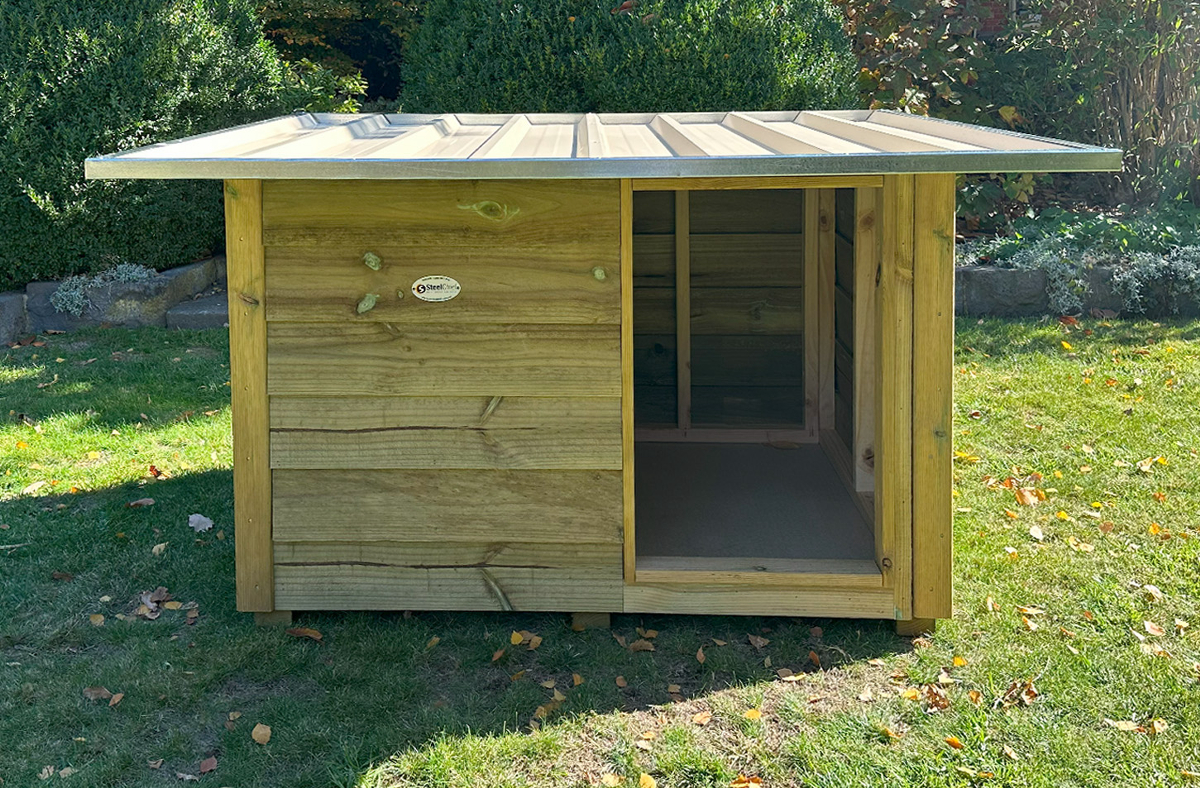 Timber Dog Kennel (Flat Roof) SteelChief