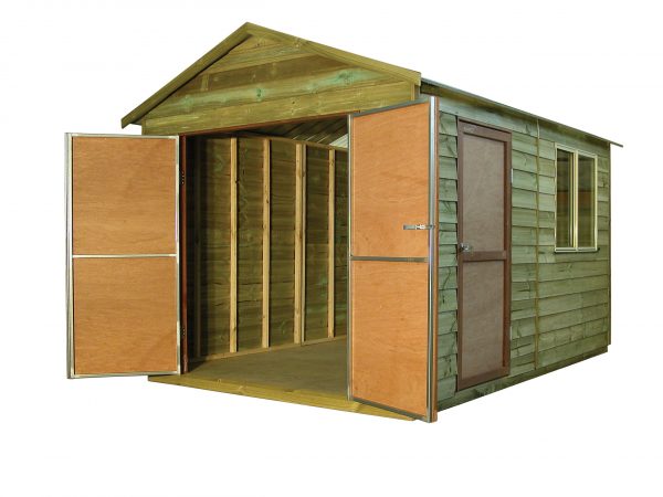 Large Timber Gable Shed with Double doors and sliding window