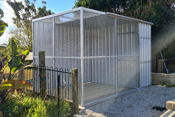 Steel Flat Roof Aviary with Zinc Finish
